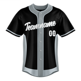 Custom Unisex Black & Gray Pattern Baseball Jersey BB0000590103