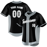 Custom Unisex Black & Gray Pattern Baseball Jersey BB0000590103