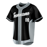 Custom Unisex Black & Gray Pattern Baseball Jersey BB0000590103