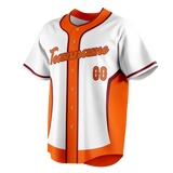 Custom Unisex White & Orange Pattern Baseball Jersey BB0000590210