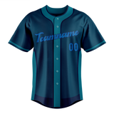 Custom Unisex Dark Aqua & Teal Pattern Baseball Jersey BB0000591617