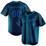 Custom Unisex Dark Aqua & Teal Pattern Baseball Jersey BB0000591617