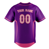 Custom Unisex Purple & Pink Pattern Baseball Jersey BB0000592325