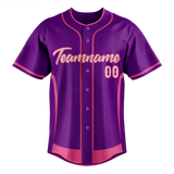 Custom Unisex Purple & Pink Pattern Baseball Jersey BB0000592325