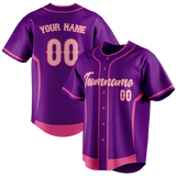 Custom Unisex Purple & Pink Pattern Baseball Jersey