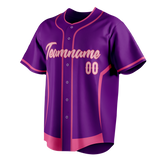 Custom Unisex Purple & Pink Pattern Baseball Jersey BB0000592325