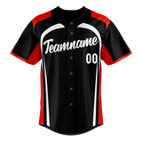 Custom Unisex Black & Red Pattern Baseball Jersey BB0000600109