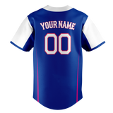 Custom Unisex White & Royal Blue Pattern Baseball Jersey BB0000600219