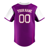 Custom Unisex White & Light Purple Pattern Baseball Jersey BB0000600224