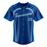 Custom Unisex Royal Blue & Blue Pattern Baseball Jersey BB0000601920