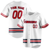 Custom Team Design White & Red Colors Design Sports Baseball Jersey BB00AB020209