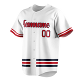 Custom Team Design White & Red Colors Design Sports Baseball Jersey BB00AB020209