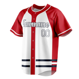 Custom Team Design White & Red Colors Design Sports Baseball Jersey BB00AB030209