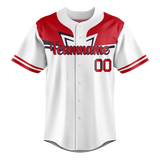 Custom Team Design White & Red Colors Design Sports Baseball Jersey BB00AB070209