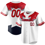 Custom Team Design White & Red Colors Design Sports Baseball Jersey