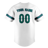 Custom Team Design White & Dark Aqua Colors Design Sports Baseball Jersey BB00AD030216