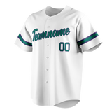 Custom Team Design White & Dark Aqua Colors Design Sports Baseball Jersey BB00AD030216