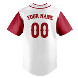 Custom Team Design White & Red Colors Design Sports Baseball Jersey BB00AD040209