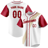 Custom Team Design White & Red Colors Design Sports Baseball Jersey BB00AD040209