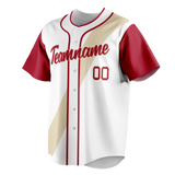 Custom Team Design White & Red Colors Design Sports Baseball Jersey BB00AD040209