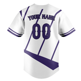 Custom Team Design White & Light Purple Colors Design Sports Baseball Jersey BB00AD060224