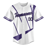 Custom Team Design White & Light Purple Colors Design Sports Baseball Jersey BB00AD060224