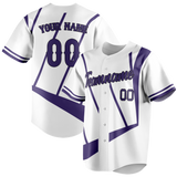 Custom Team Design White & Light Purple Colors Design Sports Baseball Jersey BB00AD060224