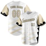 Custom Team Design White & Cream Colors Design Sports Baseball Jersey