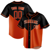 Custom Team Design Orange & Black Colors Design Sports Baseball Jersey