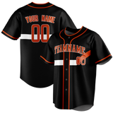 Custom Team Design Black & Orange Colors Design Sports Baseball Jersey