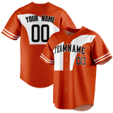 Custom Team Design Orange & White Colors Design Sports Baseball Jersey