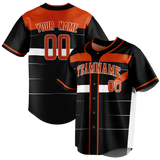 Custom Team Design Black & Orange Colors Design Sports Baseball Jersey