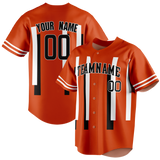 Custom Team Design Orange & White Colors Design Sports Baseball Jersey