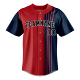 Custom Team Design Red & Navy Blue Colors Design Sports Baseball Jersey BB00BRS020918