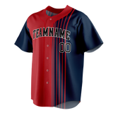 Custom Team Design Red & Navy Blue Colors Design Sports Baseball Jersey BB00BRS020918