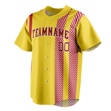 Custom Team Design Yellow & Maroon Colors Design Sports Baseball Jersey BB00BRS091208