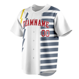 Custom Team Design White & Gray Colors Design Sports Baseball Jersey BB00BRS100203