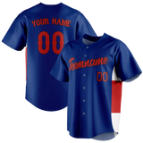 Custom Team Design Royal Blue & Orange Colors Design Sports Baseball Jersey