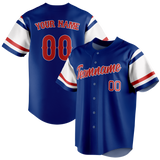 Custom Team Design Royal Blue & White Colors Design Sports Baseball Jersey BB00CC041902