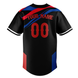 Custom Team Design Black & Royal Blue Colors Design Sports Baseball Jersey BB00CC100119