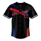 Custom Team Design Black & Royal Blue Colors Design Sports Baseball Jersey BB00CC100119