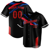 Custom Team Design Black & Royal Blue Colors Design Sports Baseball Jersey BB00CC100119