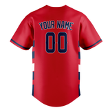 Custom Team Design Red & Navy Blue Colors Design Sports Baseball Jersey BB00CG010918