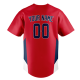 Custom Team Design Red & Navy Blue Colors Design Sports Baseball Jersey BB00CG020918