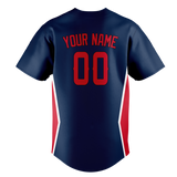 Custom Team Design Navy Blue & Red Colors Design Sports Baseball Jersey BB00CG031809