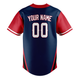 Custom Team Design Navy Blue & Red Colors Design Sports Baseball Jersey BB00CG041809