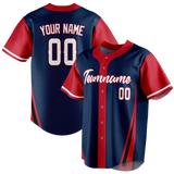 Custom Team Design Navy Blue & Red Colors Design Sports Baseball Jersey