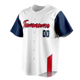 Custom Team Design White & Red Colors Design Sports Baseball Jersey BB00CG050209