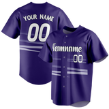 Custom Team Design Dark Purple & White Colors Design Sports Baseball Jersey