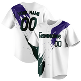 Custom Team Design White & Dark Aqua Colors Design Sports Baseball Jersey